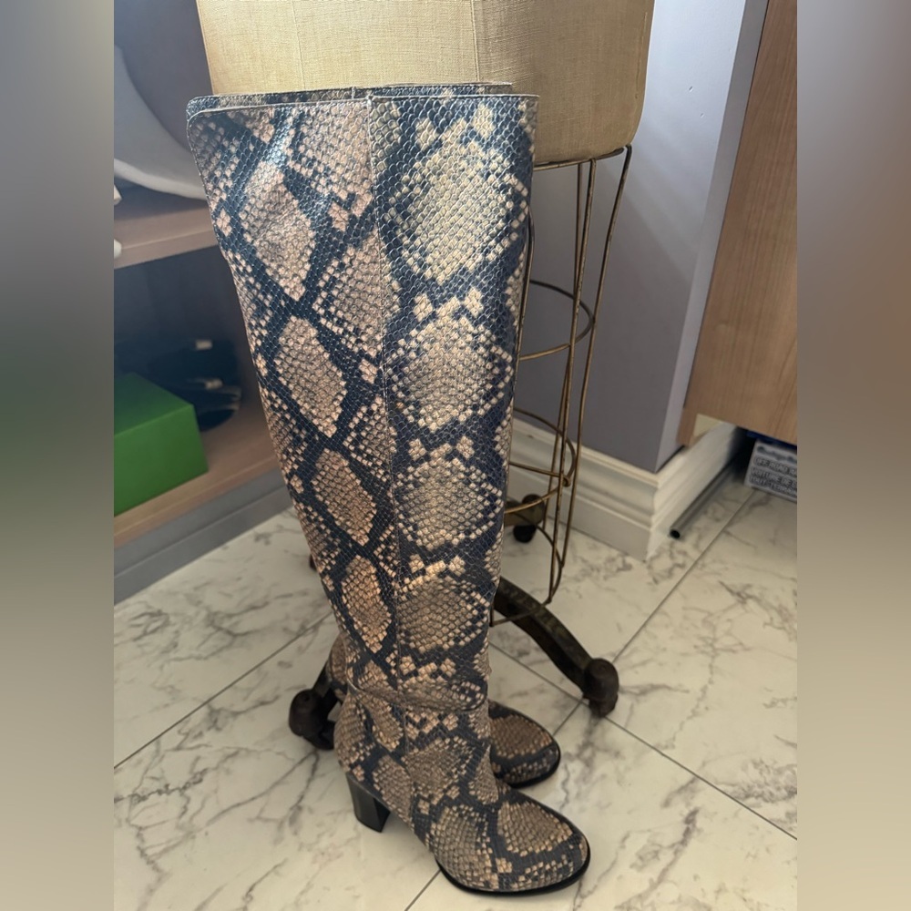 Sam Edelman Snake Print Over the Knee Boots